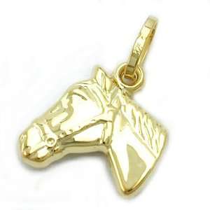  9K Gold Horse Head Pendant: DE NO: Jewelry