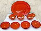 Vintage 15 Pc Red Lacquerware Set Tajimi Japan Love Birds Tray Rice 