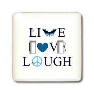  Creations   Live, Laugh, Love Aqua Butterfly  Inspirational Word 
