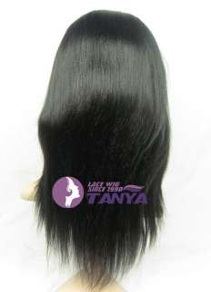 1B Off Black _ Yaki Straight 12 wig _100% Indian Remy Human Hair 