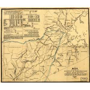    1847 Map of Boston & Woonsocket railroad routes: Home & Kitchen