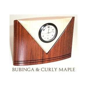   desk clock, bubinga,curly maple Mikutowski Woodworking: Home & Kitchen