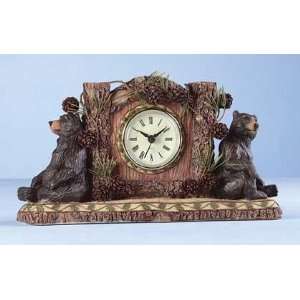  Woodsy Bear Animal Statue Desk Table Shelf Mantel Clock 