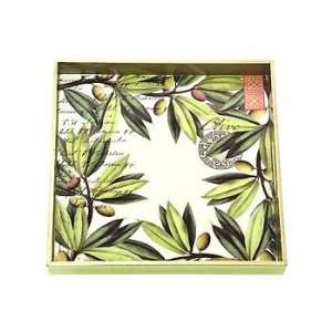  Olive Grove Square Decoupage Wooden Tray Jewelry