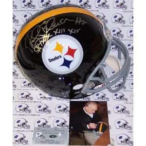 Rocky Bleier Autographed Helmet   Full Size   Autographed NFL Helmets 