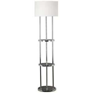   Kenroy Curio Chrome Finish Floor Lamp with Shelves