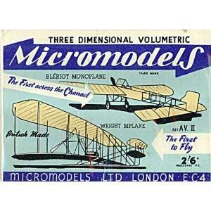  Micromodels   Bleriot Monoplane and Wright Biplane set AV 