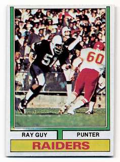 1974 Topps RAY GUY Oakland Raiders ROOKIE RC #219 Punter SOUTHERN 