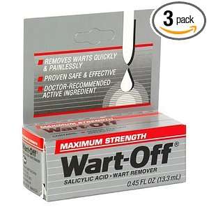 Wart Off Maximum Strength Wart Treatment, .45 Ounce Bottles (Pack of 3 