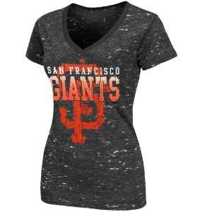  San Francisco Giants Charcoal Womens Topaz Haze T Shirt 