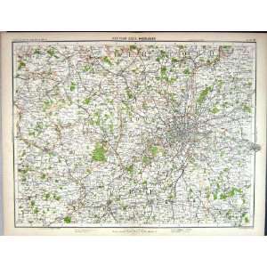   Map England 1891 Middlesex London Reigate Wokingham