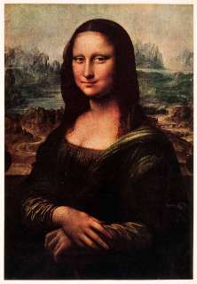 1939 Tipped In Print Mona Lisa Gherardini Joconde Leonardo Vinci 