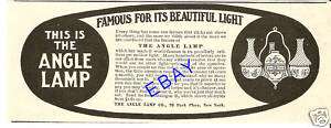 1903 ANGLE LAMP AD PARK PLACE NEW YORK GAS ELECTRIC  