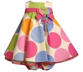   Girls Polka Dot 1st or 2nd Birthday Party Dress 12M 18M or 24M  