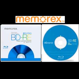 Memorex 25GB 2X Rewritable BD RE Blu ray Discs (1 ~ 3pack in Jewel 