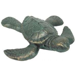  Sea Turtle Verdi Green Cast Iron Tabletop Accent Decor: Home & Kitchen