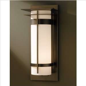 Banded One Light Outdoor Wall Sconce Finish Opaque Brushed Steel 