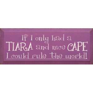  If I only had a tiara and nice cape I could rule the world 
