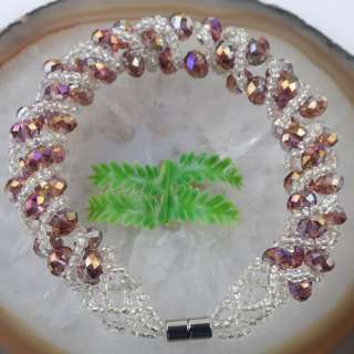 6x4mm Crystal Faceted beads Bracelet 7 L2945  