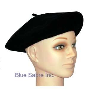  Black Wool Beret Hat 