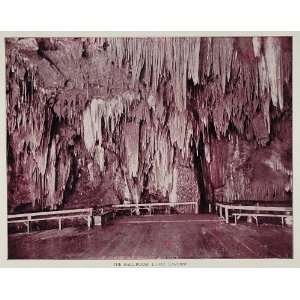 1893 Print Luray Caverns Cave Formation Ballroom VA   Original 
