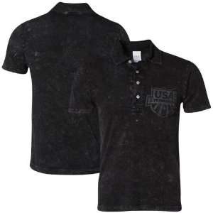  USA Swimming Black Acid Washed Polo: Sports & Outdoors