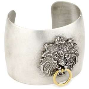   Designs Temptation Antique Silver Lion Head Cuff Bracelet: Jewelry