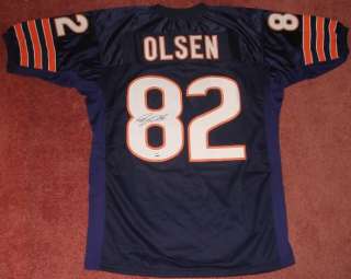 GREG OLSEN HAND SIGNED AUTOGRAPHED CHICAGO BEARS FOOTBALL XL JERSEY 