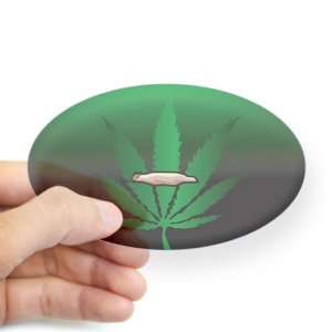    Sticker Clear (Oval) Marijuana Joint and Leaf: Everything Else