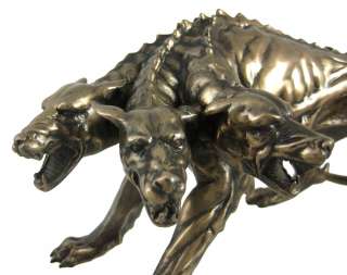 Cool Bronze Finish CERBERUS 3 Headed Dog Statue  