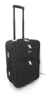 Piece Luggage Set Travel Bag Rolling Wheel Black  