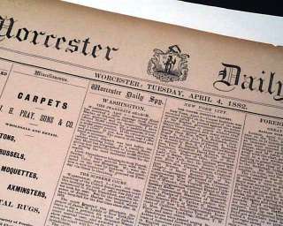 JESSE JAMES ASSASSINATION Ford Brothers 1882 Newspaper  