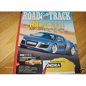  ROAD TEST 2008 Audi R8 Road & Track Magazine: Automotive