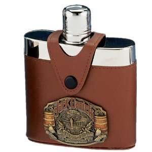  Jack Daniel?s Flask w/ Brown Cover: Kitchen & Dining