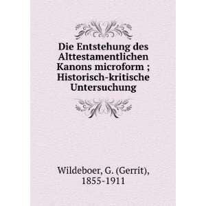    kritische Untersuchung G. (Gerrit), 1855 1911 Wildeboer Books