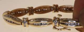 14k yellow gold diamond tennis bracelet estate vintage 2.0ct antique 7 