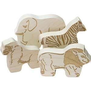  Schoolhouse Naturals Wild Animal Shapes: Toys & Games