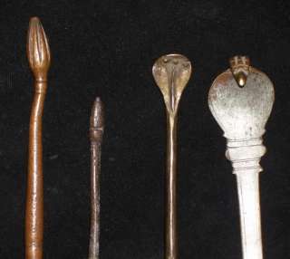 Antique Indian Ethnic Ritual Set Of Oil Spoons For Lamp  