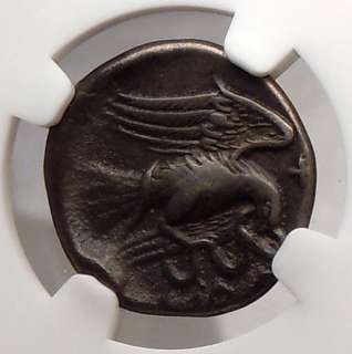 CHALCIS Ancient Silver Greek Coin NGC Certified 338BC  