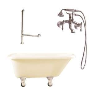   60 Roll Top Soaking Tub with Cannonball Feet, Drai: Home Improvement