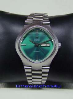 60S ZODIAC SST 36000 GREEN DIAL DAYDATE AUTO MANS  