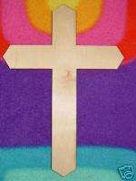 UNFINISHED ANGLE ENDS WOODEN CROSS CROSSES 11 x8  