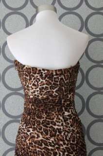 NEW $328 BCBG BOVARY STRAPLESS LEOPARD PRINT MESH Dress Sz 0 2 4 6 8 
