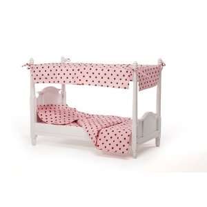  18 inch Doll Canopy Bed with Linen Set Peach: Toys & Games