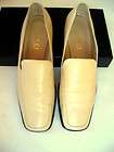 Womens Gucci Cream Color Leather Loafer Shoes 7B