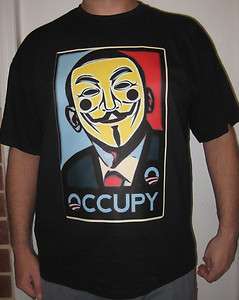ANONYMOUS OBAMA T shirt OCCUPY 99% Wall street  