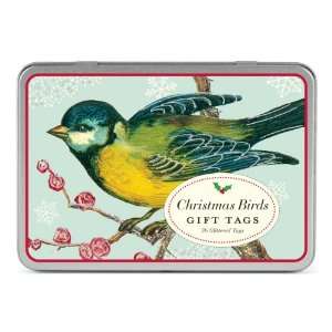  Cavallini Glitter Gift Tags Christmas Birds, 36 Assorted 