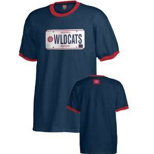  Nike Arizona Wildcats Navy Plate Ringer T shirt: Sports 