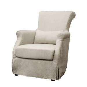   : Accent Club Chair with Lace Up Back in Beige Fabric: Home & Kitchen