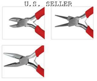 3PC PLIER SET FOR BEADING AND JEWELRY MAKING 4 INCH  